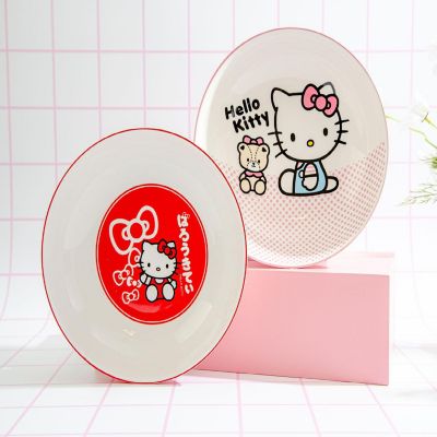 Sanrio Hello Kitty Pink Dots 9-Inch Ceramic Coupe Dinner Bowl Image 2