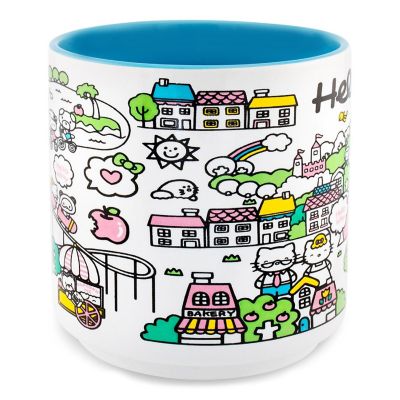 Sanrio Hello Kitty Pink Map Ceramic Mug  Holds 13 Ounces Image 1