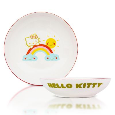 Sanrio Hello Kitty Rainbow 9-Inch Ceramic Coupe Dinner Bowl Image 1