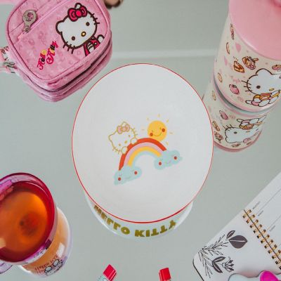 Sanrio Hello Kitty Rainbow 9-Inch Ceramic Coupe Dinner Bowl Image 1