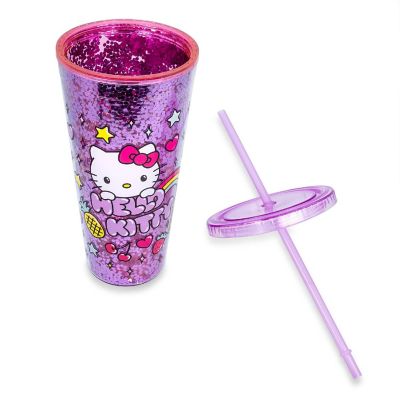 Sanrio Hello Kitty Rainbow Confetti Carnival Cup With Lid and Straw  32 Ounces Image 2