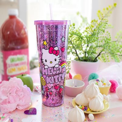 Sanrio Hello Kitty Rainbow Confetti Carnival Cup With Lid and Straw  32 Ounces Image 3