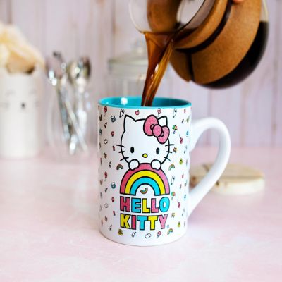 Sanrio Hello Kitty Rainbow Glitter Ceramic Mug  Holds 14 Ounces Image 2