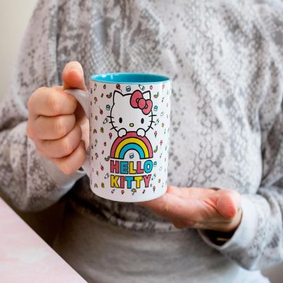 Sanrio Hello Kitty Rainbow Glitter Ceramic Mug  Holds 14 Ounces Image 3