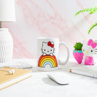 Sanrio Hello Kitty Rainbow Peek Ceramic Mug  Holds 20 Ounces Image 2