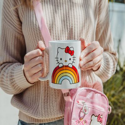 Sanrio Hello Kitty Rainbow Peek Ceramic Mug  Holds 20 Ounces Image 3