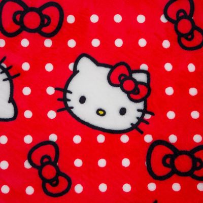 Sanrio Hello Kitty Red Polka Dots Sherpa Throw Blanket  50 x 60 Inches Image 1