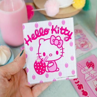 Sanrio Hello Kitty Strawberry Milk Glass Coasters  Set of 4 Image 3