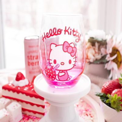 Sanrio Hello Kitty Strawberry Sip Stemless Wine Glass  Holds 20 Ounces Image 2