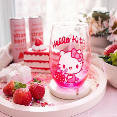 Sanrio Hello Kitty Strawberry Sip Stemless Wine Glass  Holds 20 Ounces Image 3