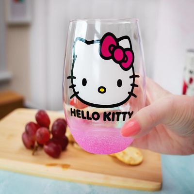Sanrio Hello Kitty Teardrop Stemless Wine Glass  Holds 20 Ounces Image 2