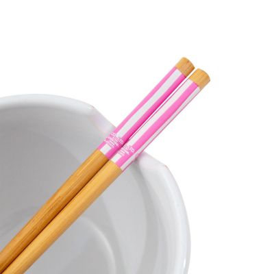 Sanrio Hello Kitty Tokyo Pink Stripes Ramen Bowl with Chopsticks Image 2