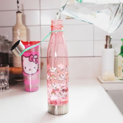 Sanrio Hello Kitty Unicorn Rainbow Toss Water Bottle With Lid  Holds 20 Ounces Image 3