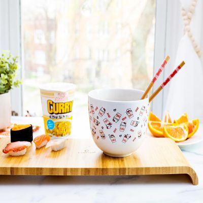 Sanrio Hello Kitty x Nissin Cup Noodles Ceramic Ramen Bowl and Chopstick Set Image 3