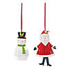 Santa And Snowman Ornament (Set Of 6) 4.75"H, 6"H Dolomite Image 1