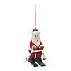 Santa On Skis Ornament (Set Of 6) 5.25"H Wood Image 1