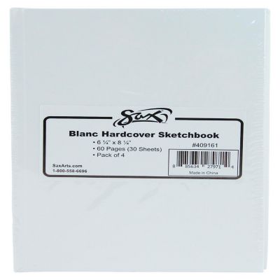 Sax Blanc Books Hardcover Sketchbook, 6-1/4 x 8-1/4 Inches, 60 Sheets Each, Pack of 4 Image 1