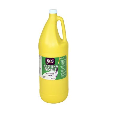 Sax Versatemp Washable Heavy-Bodied Tempera Paint, 1 Gallon, Primary Yellow Image 1