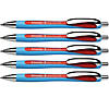 Schneider Rave Retractable Ballpoint Pen, ViscoGlide Ink, 1.4 mm, Red, Pack of 5 Image 1