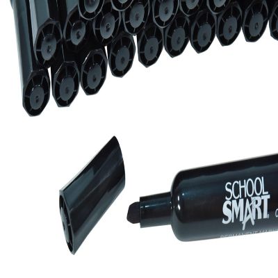 School Smart Non-Toxic Permanent Markers, Broad Chisel Tip, Black, Pack of 48 Image 3