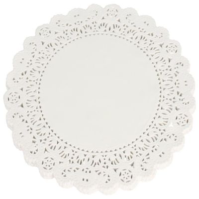 School Smart Paper Die Cut Round Lace Doilies, 8 Inches, White, Pack of 100 Image 1