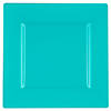 Sea Aqua Square Disposable Plastic Dinnerware Value Set (20 Settings) Image 1