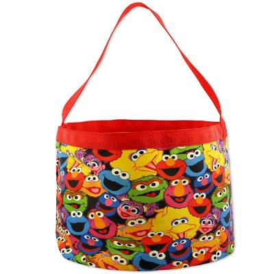 Sesame Street Elmo Boys Girls Collapsible Nylon Gift Basket Bucket Toy Storage Tote Bag (One Size, Red/Multi) Image 1
