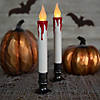 Set of 2 Pre-lit LED White and Red Halloween Candles 9" Image 1