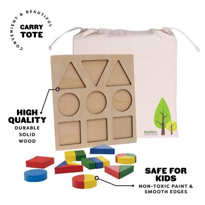 Set Of 2 Wood Shape Toddler Puzzles Toys Image 2