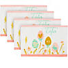 Set of 4 Pastel Eggs "Happy Easter" Floral Placemats 18" Image 1