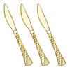 Shiny Gold Glamour Cutlery Disposable Plastic Knives (168 Knives) Image 1