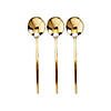 Shiny Gold Moderno Disposable Plastic Dessert Spoons (120 Spoons) Image 1