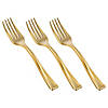Shiny Metallic Gold Mini Plastic Disposable Tasting Forks (240 Forks) Image 1