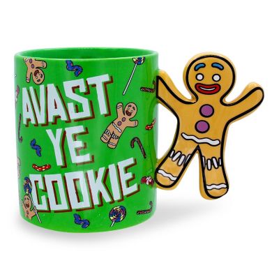 Shrek Gingerbread Man "Avast Ye Cookie" Ceramic Mug With Sculpted Handle Image 1