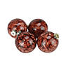 Sienna Brown Marbled Shatterproof Christmas Ball Ornaments 3.25", Set of 4 Image 1