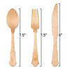 Silhouette Birch Wood Eco Friendly Disposable Wooden Cutlery Set - Spoons, Forks and Knives (75 Guests) Image 2