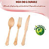 Silhouette Birch Wood Eco Friendly Disposable Wooden Cutlery Set - Spoons, Forks and Knives (75 Guests) Image 3