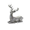 Silver Deer Statue (Set Of 2) 9"L X 9.5"H, 9.25"L X 13.25"H Resin Image 2