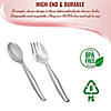 Silver Disposable Plastic Serving Flatware Set - Serving Spoons and Serving Forks (55 Pairs) Image 3