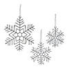 Silver Glittered Snowflake Ornament (Set Of 12) 9.75"H, 12.5"H, 16.25"H Wire Image 1