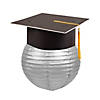 Silver Hanging Paper Lantern with Graduation Cap Decorating Kit - 12 Pc. Image 1