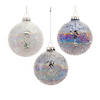 Silver Irredescent Ball Ornament (Set Of 12) 3"D Glass Image 1
