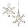 Silver Jeweled Snowflake Ornament (Set Of 12) 5.25"H, 6"H Iron/Glass Image 1
