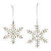 Silver Jeweled Snowflake Ornament (Set Of 12) 5.25"H, 6"H Iron/Glass Image 1