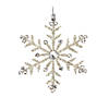 Silver Jeweled Snowflake Ornament (Set Of 12) 5.25"H, 6"H Iron/Glass Image 2