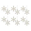 Silver Jeweled Snowflake Ornament (Set Of 12) 5.25"H, 6"H Iron/Glass Image 4
