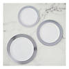 Silver Rim Plastic Party Plates Kit 30 Count Image 1