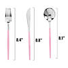 Silver with Pink Handle Moderno Disposable Plastic Dinner Forks (240 Forks) Image 1