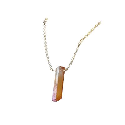 SingleRaw Peach Quartz Necklace Image 1