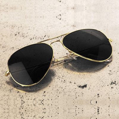Skeleteen Black Gold Aviator Sunglasses - UV 400 Protection Image 2